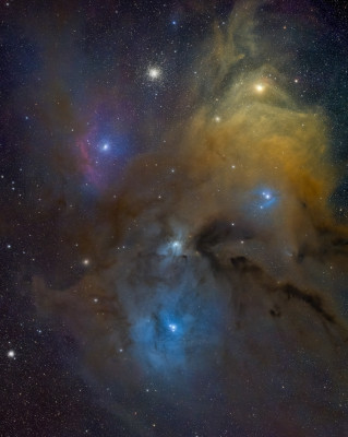 Astrofotografía de Rho Ophiuchi en campo amplio en la categoría Rho Ophiuchi